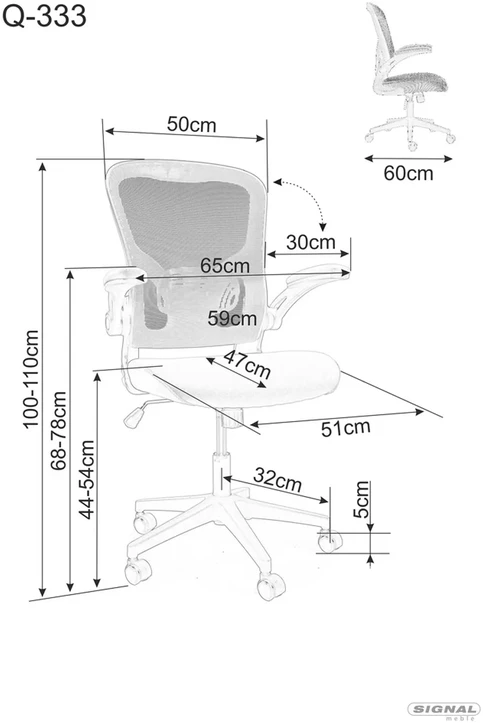 Signal Meble Biuro kėdė Q-333, juoda