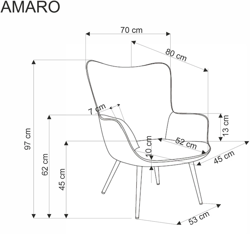 Fotelis AMARO leisure chair, mustard