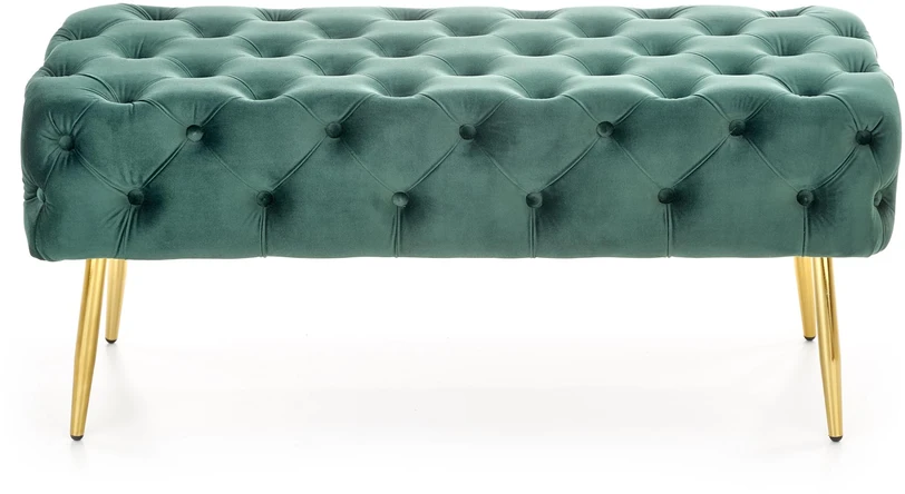Fotelis ATHENA bench color: dark žalias / auksinis