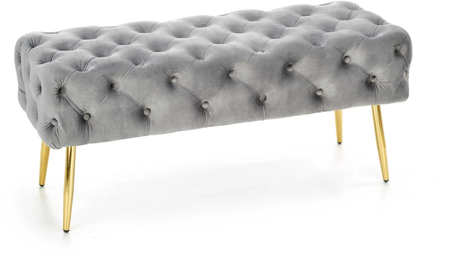 Fotelis ATHENA bench color: pilkas / auksinis