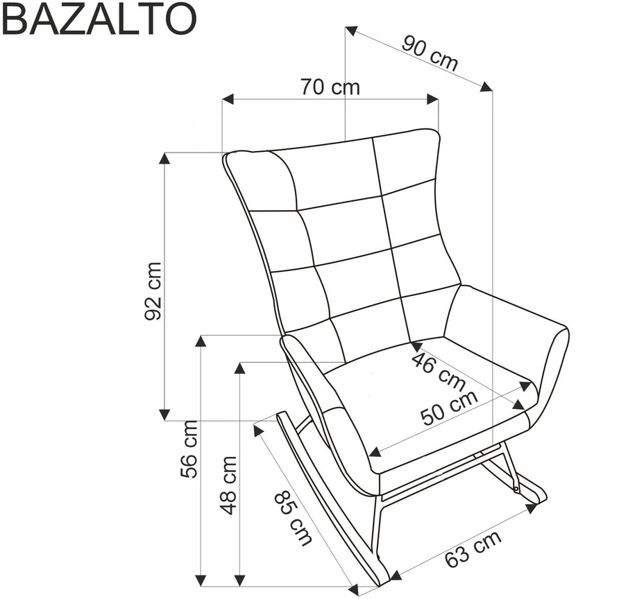 Fotelis BAZALTO char mustard