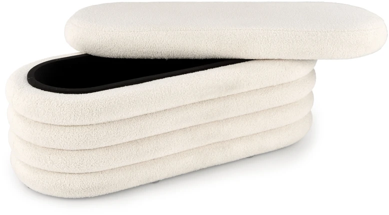 Fotelis BLISS bench with storage function, creamy