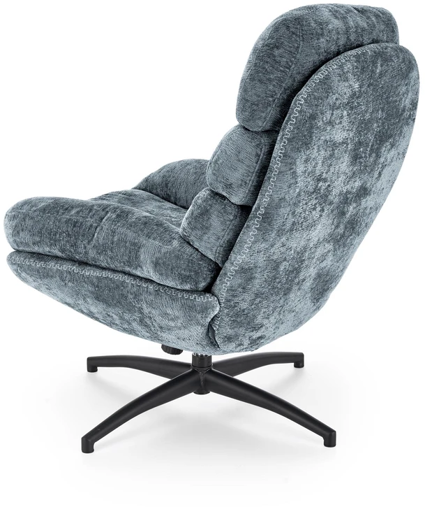 Fotelis Blue DARIO leisure chair, with stool, mėlynas