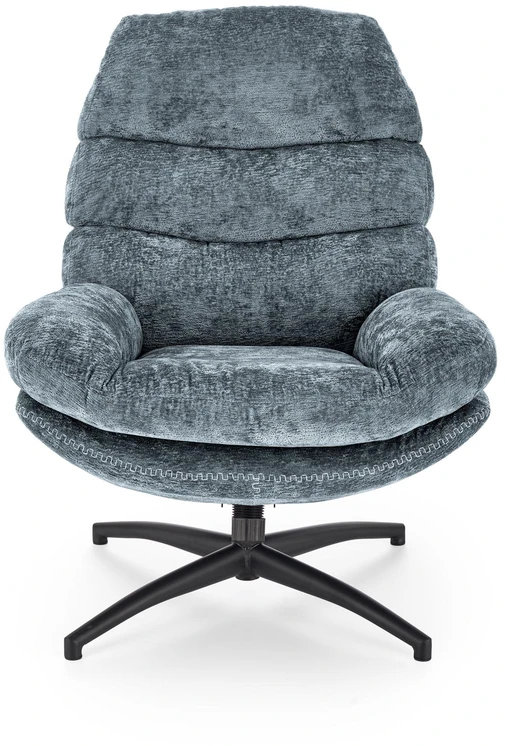 Fotelis Blue DARIO leisure chair, with stool, mėlynas
