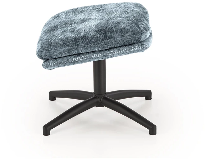 Fotelis Blue DARIO leisure chair, with stool, mėlynas
