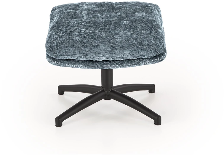 Fotelis Blue DARIO leisure chair, with stool, mėlynas