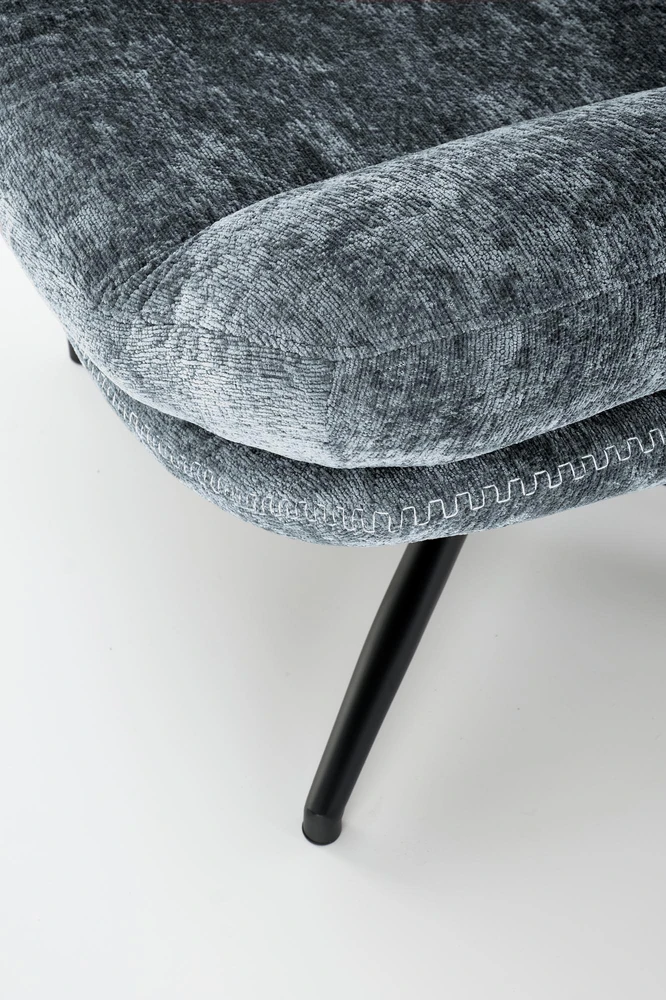 Fotelis Blue DARIO leisure chair, with stool, mėlynas