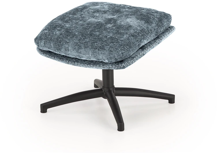 Fotelis Blue DARIO leisure chair, with stool, mėlynas