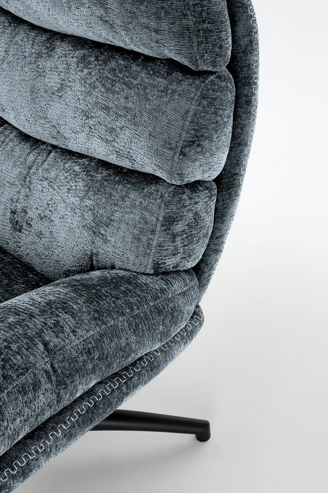 Fotelis Blue DARIO leisure chair, with stool, mėlynas