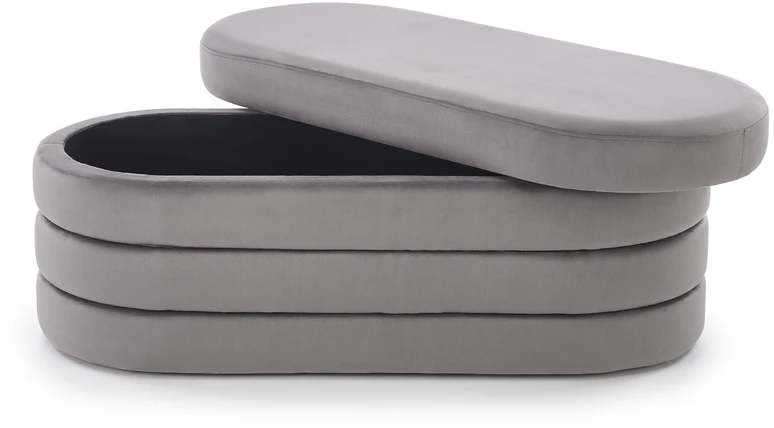 Fotelis CALPI bench with storage function, pilkas