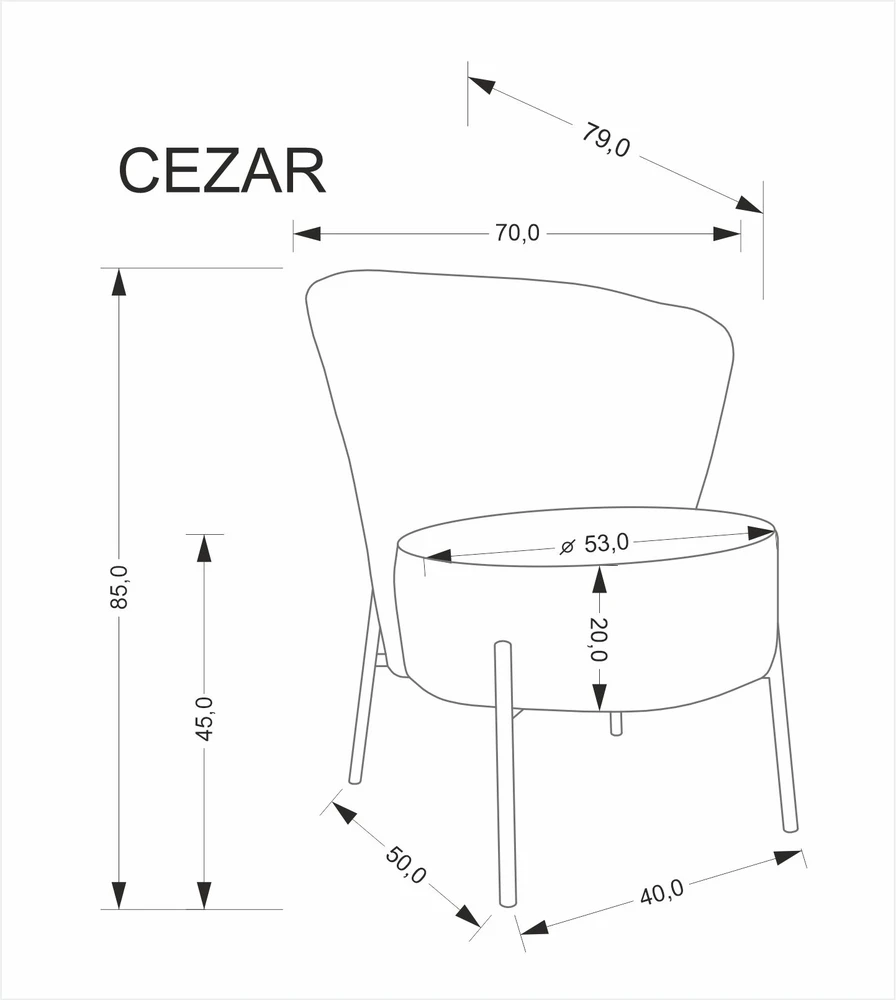 Fotelis CEZAR l.chair, beige