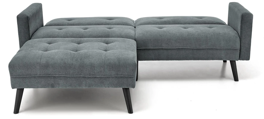 Fotelis CORNELIUS sulankstoma sofa su pufu, spalva: pilka