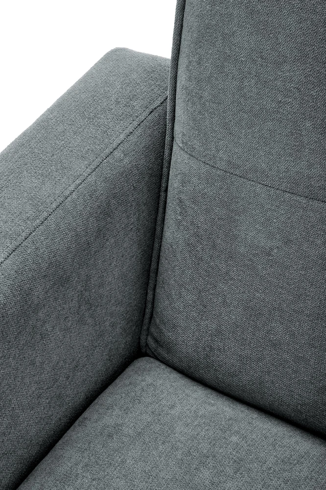 Fotelis CORNELIUS sulankstoma sofa su pufu, spalva: pilka