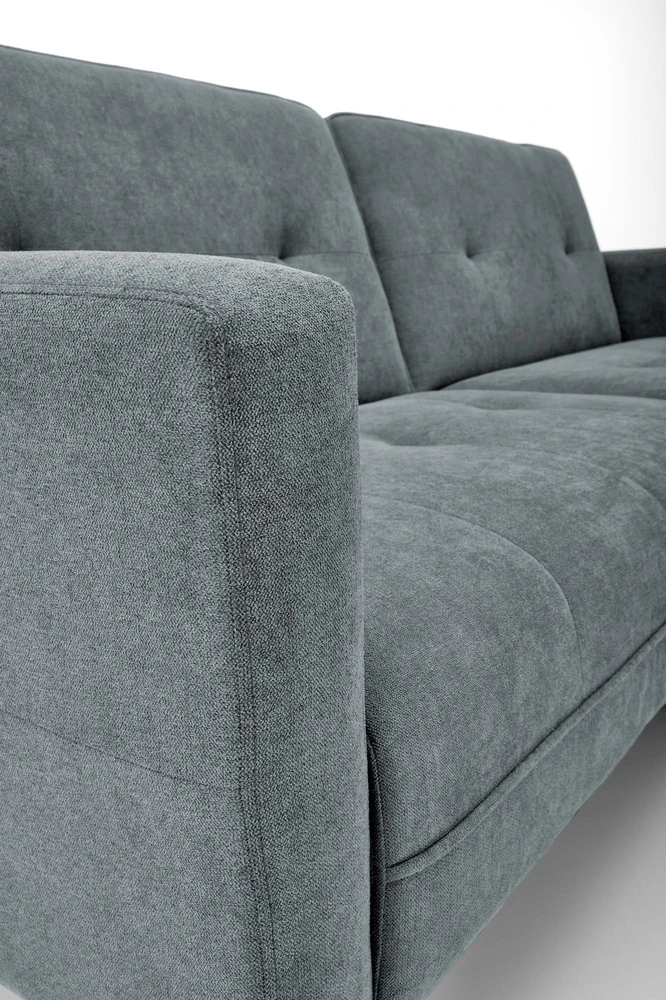 Fotelis CORNELIUS sulankstoma sofa su pufu, spalva: pilka