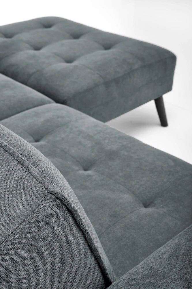 Fotelis CORNELIUS sulankstoma sofa su pufu, spalva: pilka