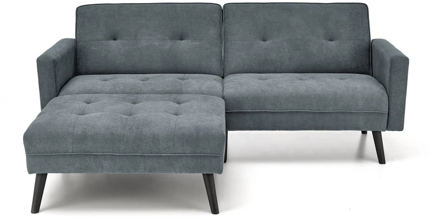 Fotelis CORNELIUS sulankstoma sofa su pufu, spalva: pilka