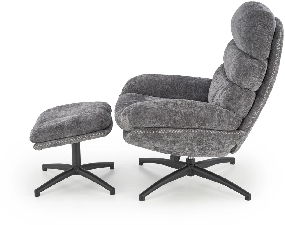 Fotelis DARIO leisure chair, with stool pilkas