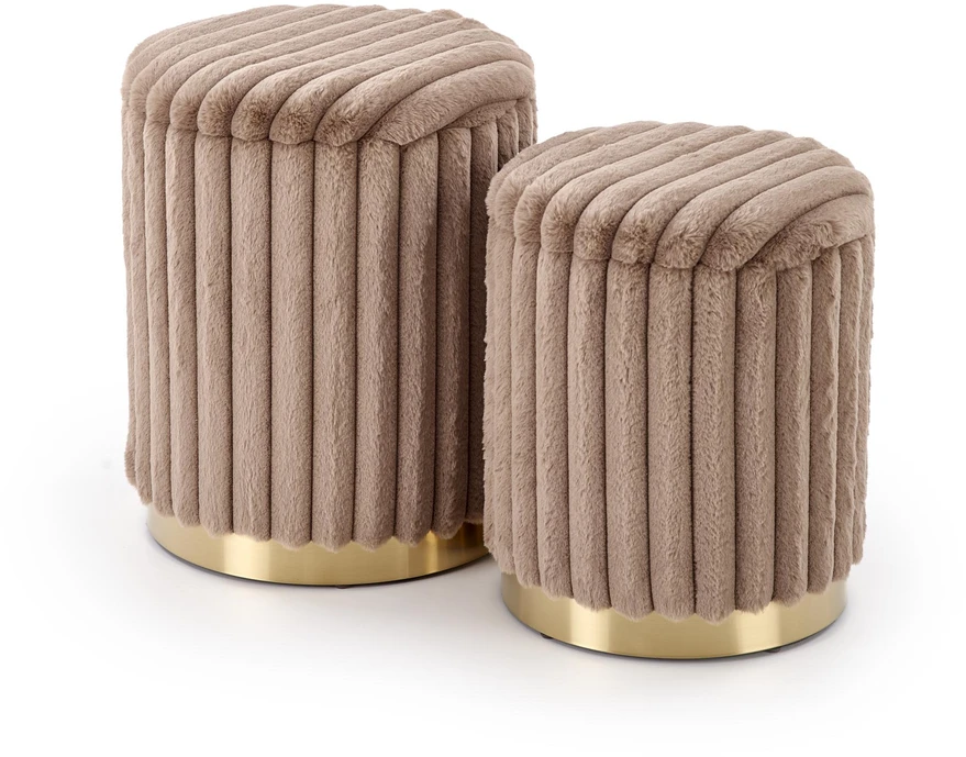 Fotelis FIDO set of two stools: color: cappuccino / auksinis