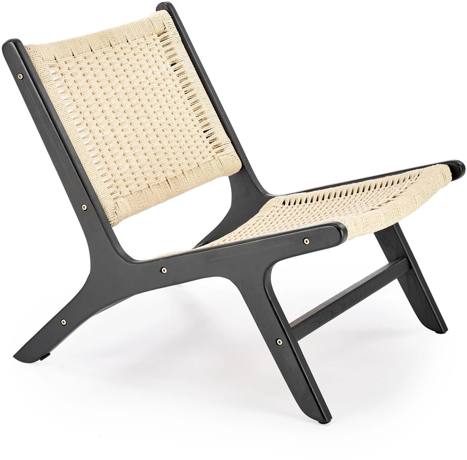 Fotelis FODEN leisure chair, juodas / natural