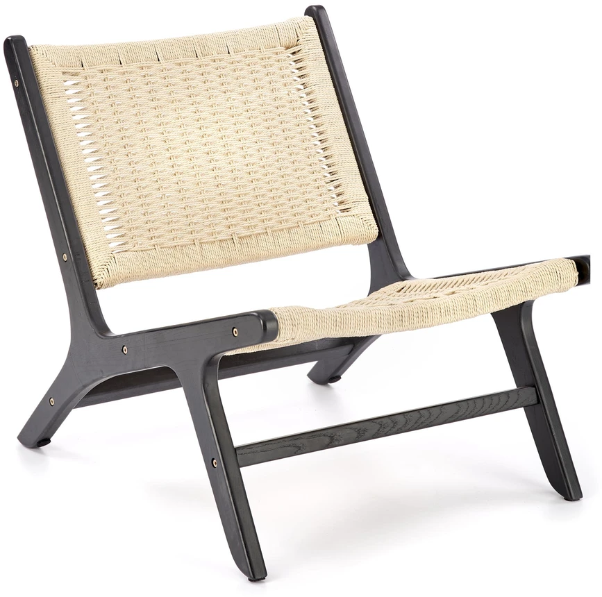 Fotelis FODEN leisure chair, juodas / natural