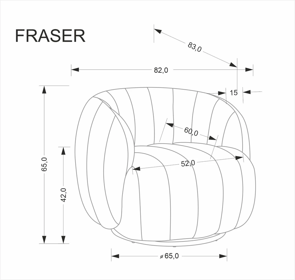 Fotelis FRASER, leisure chair, cream