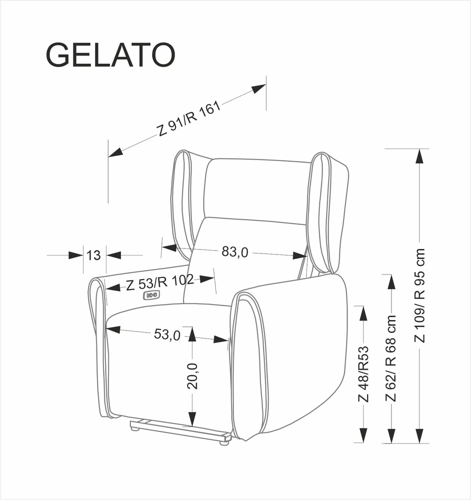 Fotelis GELATO leisure chair, pilkas