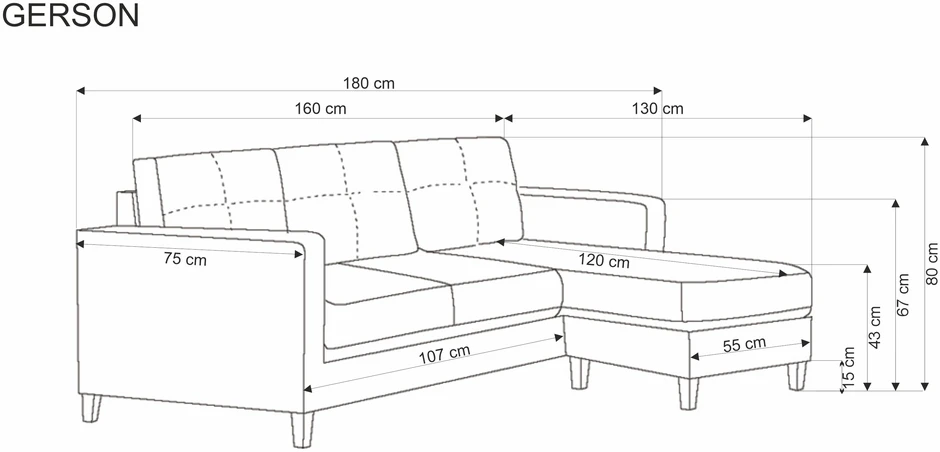 Fotelis GERSON sofa with ottoman, color: beige