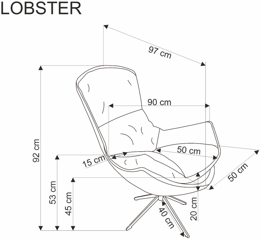 Fotelis LOBSTER leisure chair color: beige