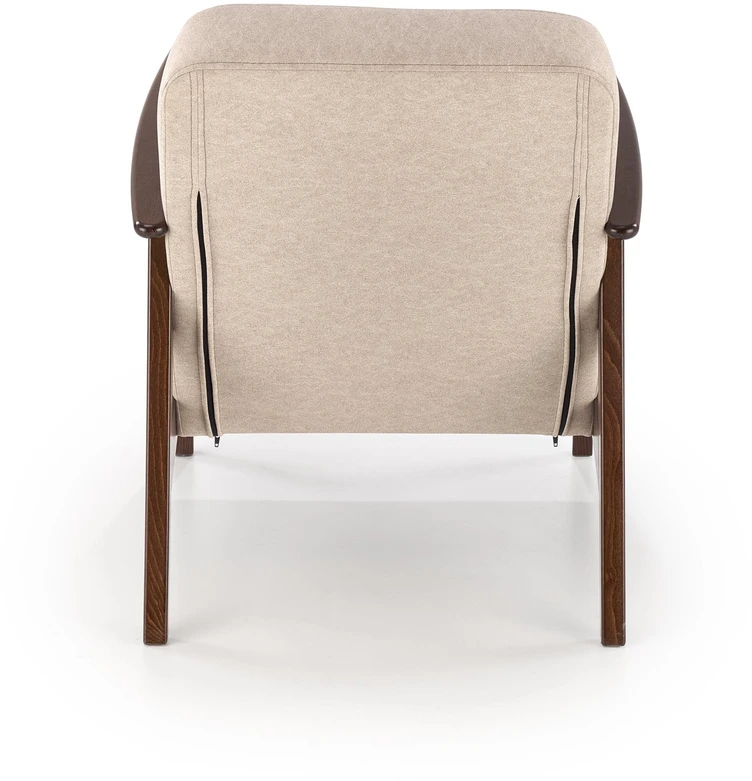 Fotelis MILANO 1S, leisure chair, beige CASTEL#15 / dark walnut