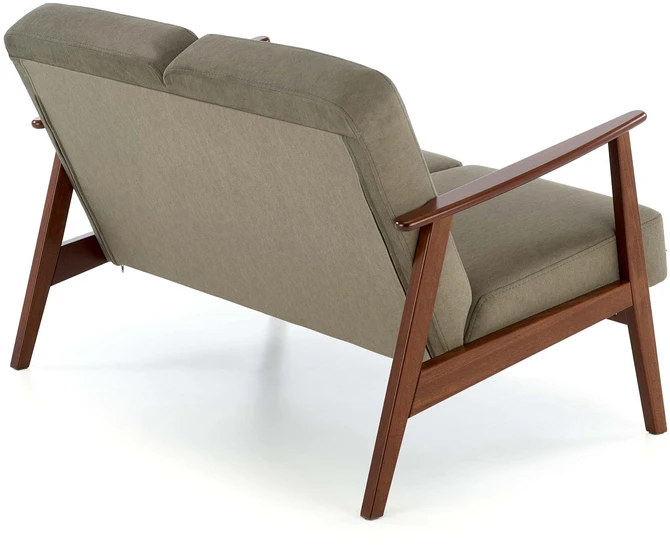 Fotelis MILANO 2S sofa, alyvuogių spalvos CASTEL#39 / tamsus riešutas