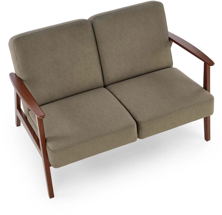 Fotelis MILANO 2S sofa, alyvuogių spalvos CASTEL#39 / tamsus riešutas