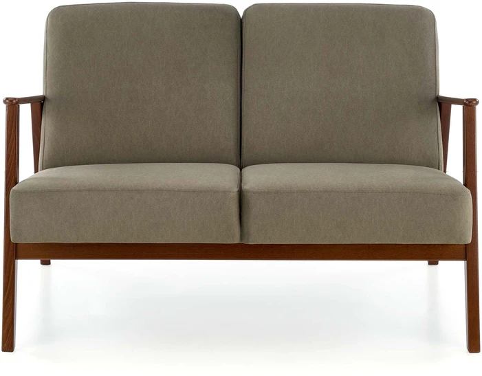 Fotelis MILANO 2S sofa, alyvuogių spalvos CASTEL#39 / tamsus riešutas