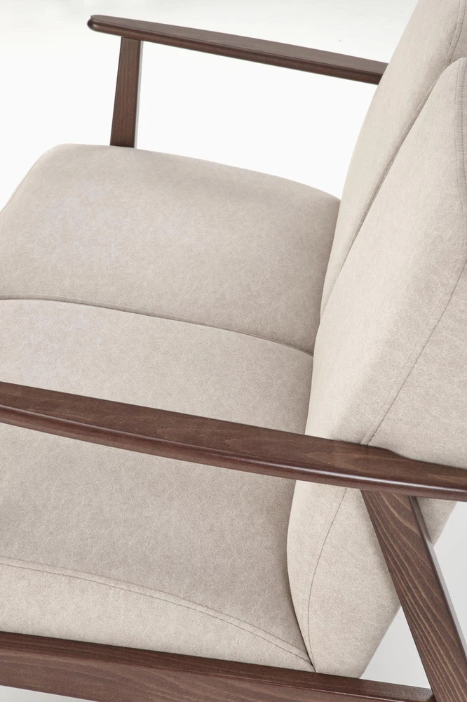 Fotelis MILANO 2S sofa, smėlio spalvos CASTEL#15 / tamsus riešutas