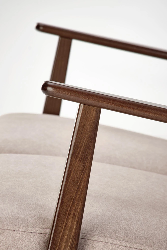 Fotelis MILANO 2S sofa, smėlio spalvos CASTEL#15 / tamsus riešutas