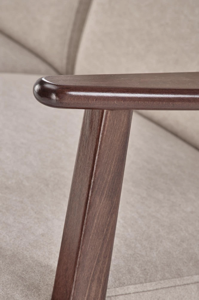 Fotelis MILANO 2S sofa, smėlio spalvos CASTEL#15 / tamsus riešutas