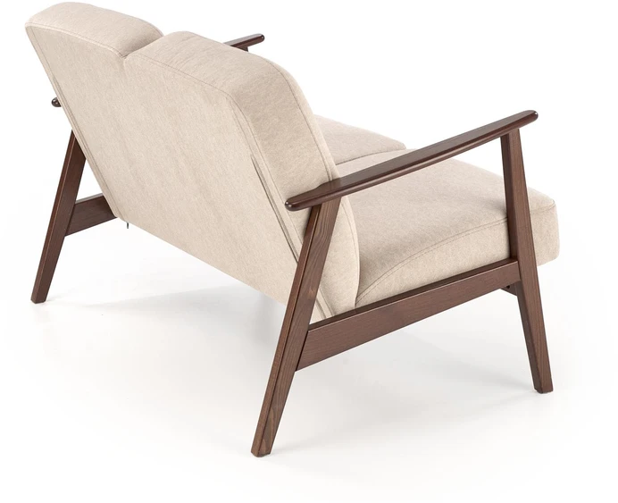 Fotelis MILANO 2S sofa, smėlio spalvos CASTEL#15 / tamsus riešutas