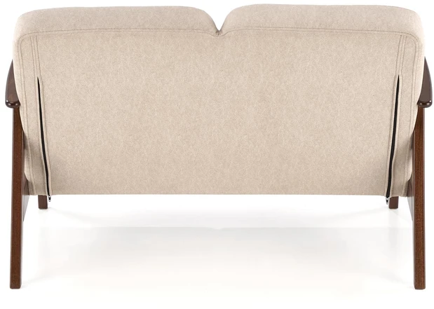 Fotelis MILANO 2S sofa, smėlio spalvos CASTEL#15 / tamsus riešutas