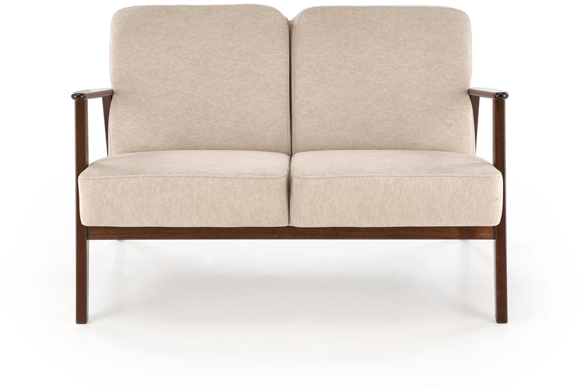 Fotelis MILANO 2S sofa, smėlio spalvos CASTEL#15 / tamsus riešutas
