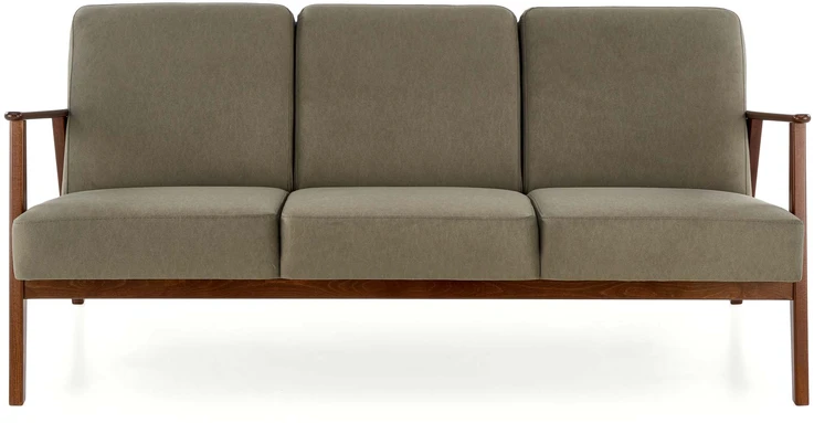Fotelis MILANO 3S sofa, alyvuogių spalvos CASTEL#39 / tamsus riešutas