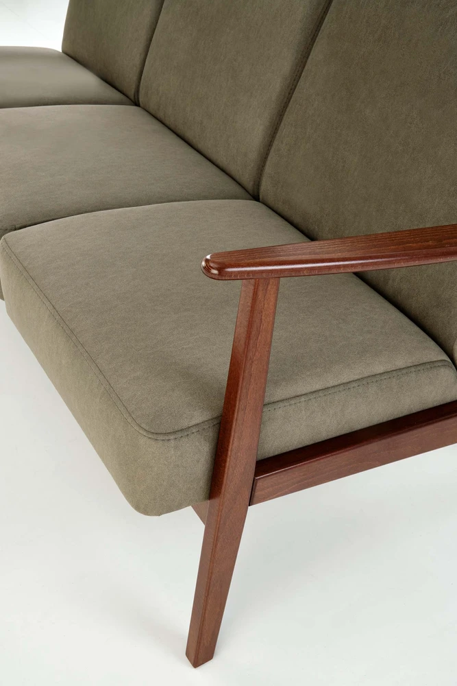 Fotelis MILANO 3S sofa, alyvuogių spalvos CASTEL#39 / tamsus riešutas