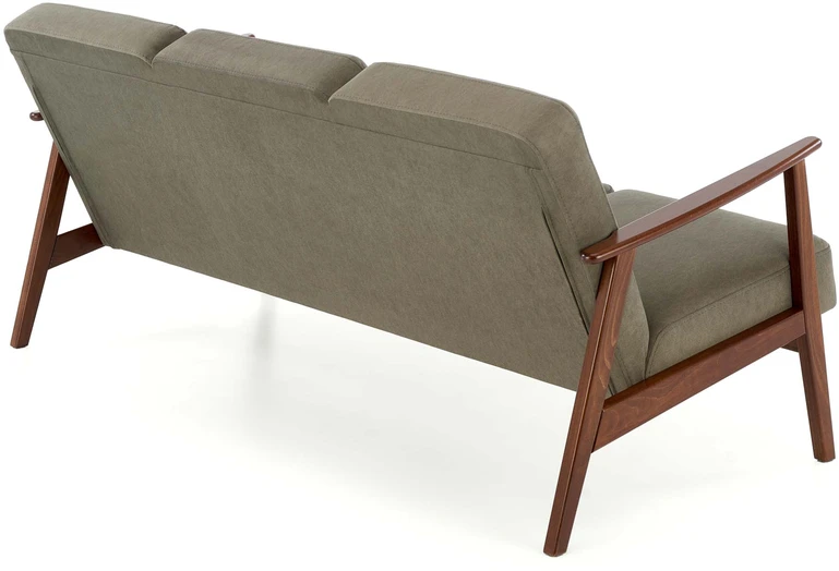 Fotelis MILANO 3S sofa, alyvuogių spalvos CASTEL#39 / tamsus riešutas