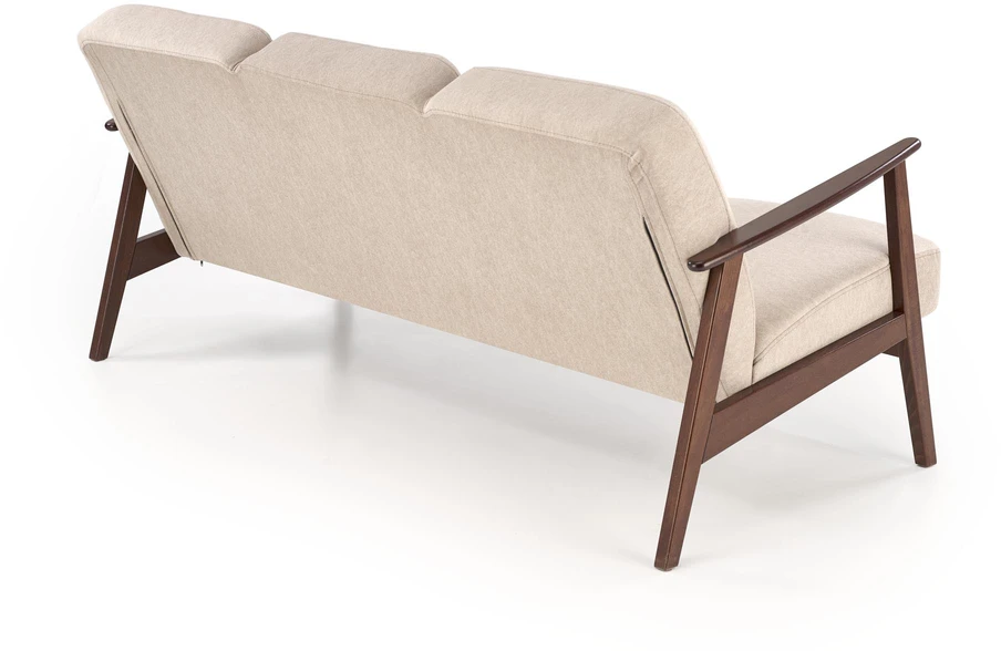 Fotelis MILANO 3S sofa, beige CASTEL#15 / dark walnut