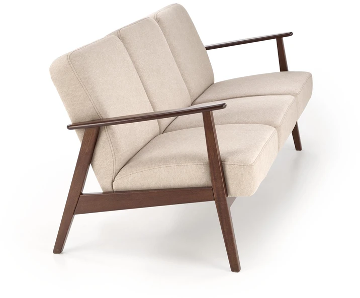 Fotelis MILANO 3S sofa, beige CASTEL#15 / dark walnut