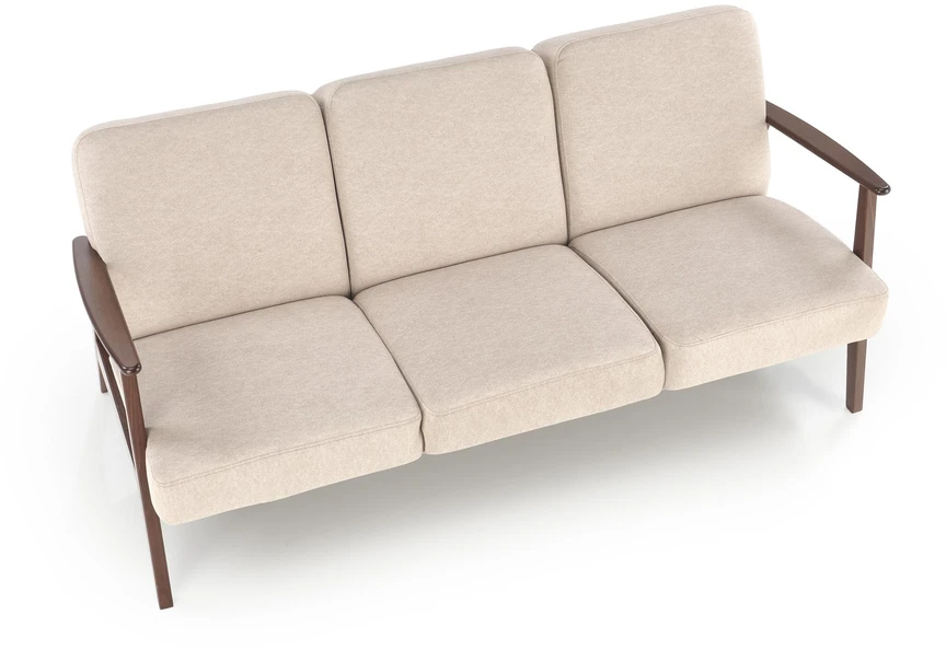 Fotelis MILANO 3S sofa, beige CASTEL#15 / dark walnut