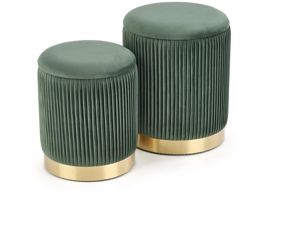 Fotelis MONTY set of two stools: color: dark žalias