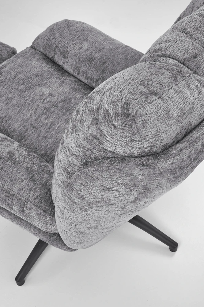 Fotelis PESTO armchair with ottoman / rocking function, color: pilkas
