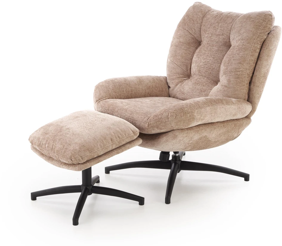 Fotelis PESTO armchair with ottoman / rocking function, color: beige
