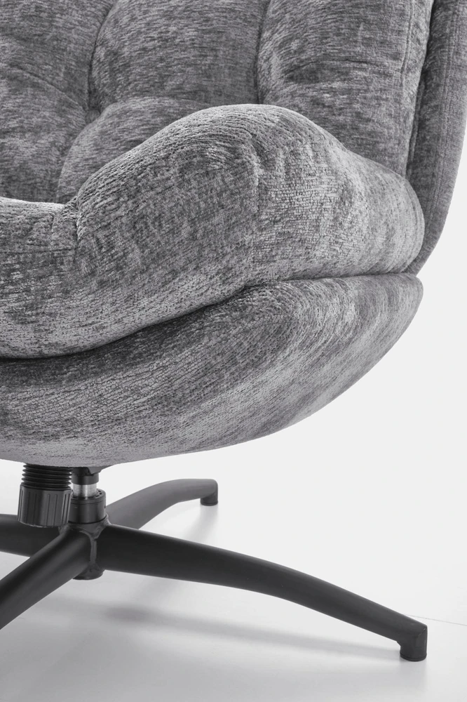 Fotelis PESTO armchair with ottoman / rocking function, color: pilkas