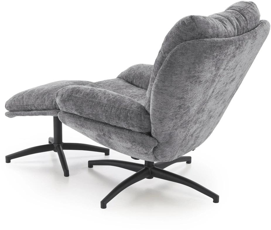 Fotelis PESTO armchair with ottoman / rocking function, color: pilkas