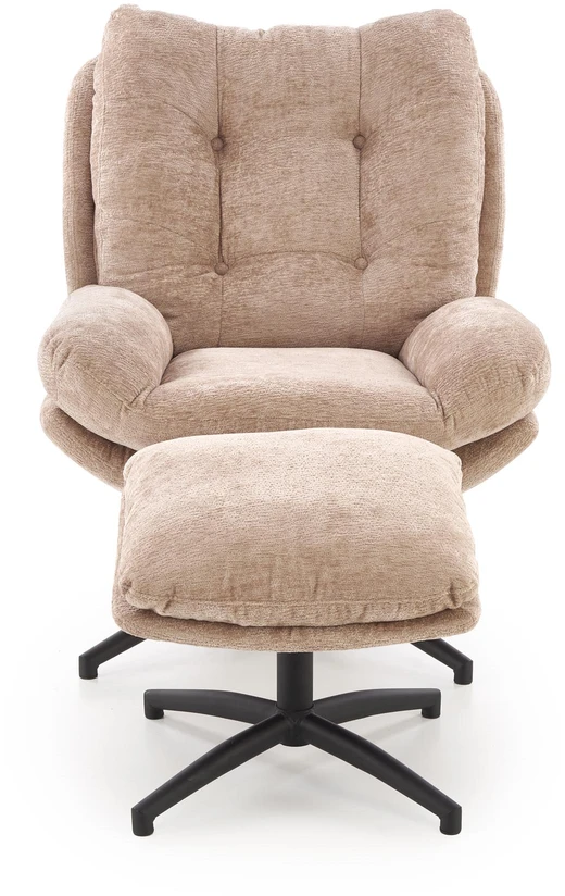 Fotelis PESTO armchair with ottoman / rocking function, color: beige